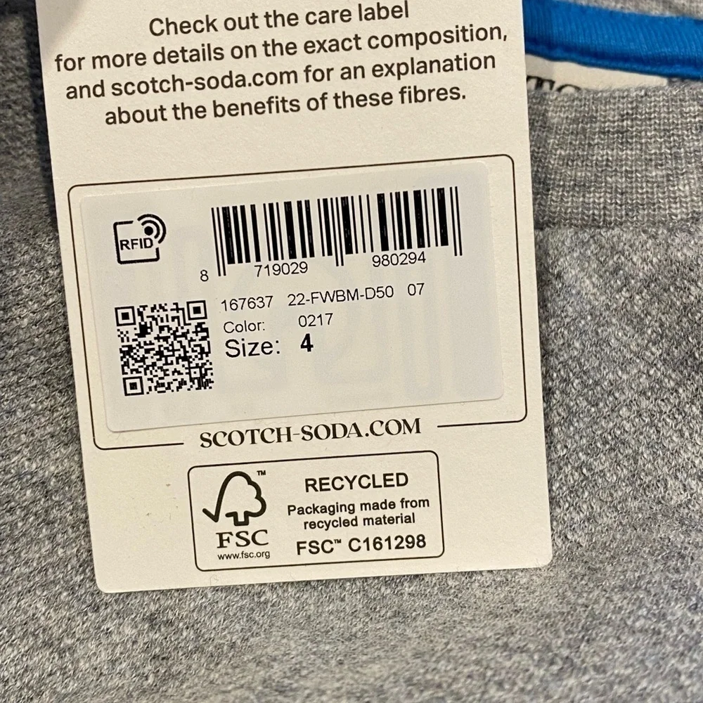 Scotch & Soda Boys Long Sleeve Printed T Shirt Gray NWT